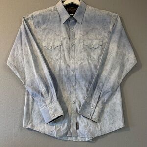 Wrangler Retro Western Pearl Snap Men’s Shirt XL, Cowboy Country Southwest